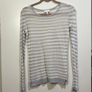 White and Company Linen White and Gray top size xs